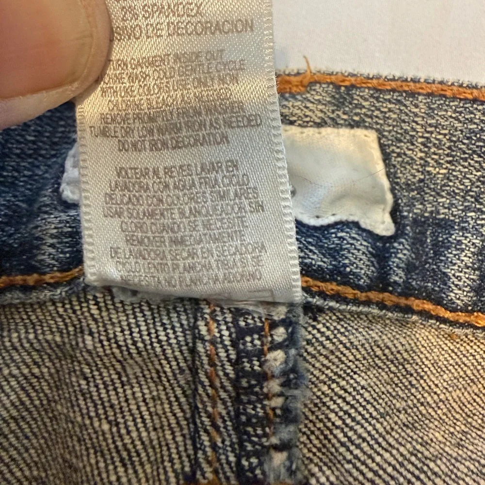 Y2K Embroidered Phoenix Low Rise Jeans 14 | Floral Bird Denim | Raw Hem | - Picture 14 of 16